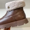 Korean version flanged autumn and winter children's shoes, children's Martin boots, men's fleece boots, boys' two-cotton short boots, girls' boots, big kids Specification image